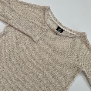 Bobeau Womens Beige Lace Knit Sweater Blouse, Bobeau Lace Warm Long‎ Sleeve 378